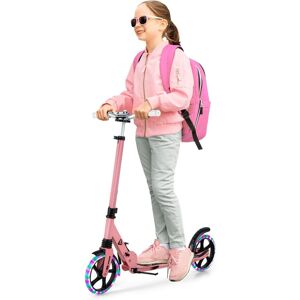 Costway Folding Kick Scooter Light Up Scooter Height Adjustable Scooters in Pink Pink Costway Folding Kick Scooter Light Up Scooter Height Adjustable Scooters in Pink Pink