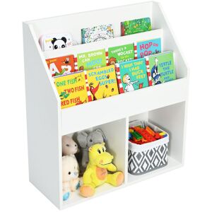 Gymax Bookshelf Toy Storage Cabinet Organizer With Open Shelves in White White Gymax Bookshelf Toy Storage Cabinet Organizer With Open Shelves in White White