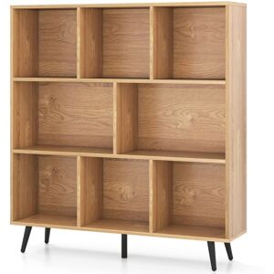 Gymax 8-Cube Bookcase Mid Century Modern Storage Organizer in Light Khaki Light Khaki Gymax 8-Cube Bookcase Mid Century Modern Storage Organizer in Light Khaki Light Khaki