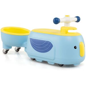 Costway Foot-to-Floor Sliding Car Toddler Ride on Toy with Trailer in Blue Blue Costway Foot-to-Floor Sliding Car Toddler Ride on Toy with Trailer in Blue Blue