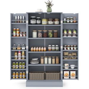 Costway Kitchen Storage Cabinet Freestanding Buffet Cupboards Sideboard in Grey Grey Costway Kitchen Storage Cabinet Freestanding Buffet Cupboards Sideboard in Grey Grey