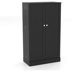 Costway 41" Tall Pantry Cabinet Kitchen Storage Cabinet with Doors in Black Black Costway 41" Tall Pantry Cabinet Kitchen Storage Cabinet with Doors in Black Black