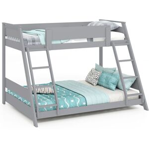 Costway 2-in-1 Single Over Double Bunk Bed Convertible Bed Frame w/ 2 Ladders in Grey Grey Costway 2-in-1 Single Over Double Bunk Bed Convertible Bed Frame w/ 2 Ladders in Grey Grey