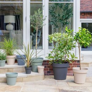 Ivyline Cleo Planter D40cm Grey With Wheels Grey Ivyline Cleo Planter D40cm Grey With Wheels Grey