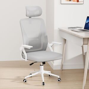 Rattantree Ergonomic Mesh Office Chair with Headrest & Flip-up Armrests in Grey Grey Rattantree Ergonomic Mesh Office Chair with Headrest & Flip-up Armrests in Grey Grey