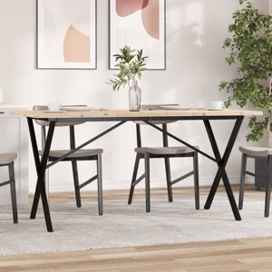 Berkfield Home Dining Table X-Frame 160x80x75.5 cm Solid Wood Pine & Steel in Brown Brown 160x80x75.5 cm Berkfield Home Dining Table X-Frame 160x80x75.5 cm Solid Wood Pine & Steel in Brown Brown 160x80x75.5 cm