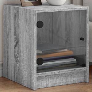 Berkfield Home Bedside Cabinet with Glass Door Grey Sonoma 35x37x42 cm Size: 35 x 37 x 42 cm Grey 35 x 37 x 42 cm Berkfield Home Bedside Cabinet with Glass Door Grey Sonoma 35x37x42 cm Size: 35 x 37 x 42 cm Grey 35 x 37 x 42 cm