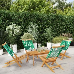 Berkfield Home Folding Garden Chairs 4 pcs Green Fabric & Solid Wood Green Berkfield Home Folding Garden Chairs 4 pcs Green Fabric & Solid Wood Green