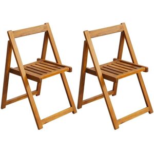 Berkfield Home Folding Garden Chairs 2 pcs Solid Acacia Wood in Brown Brown Berkfield Home Folding Garden Chairs 2 pcs Solid Acacia Wood in Brown Brown