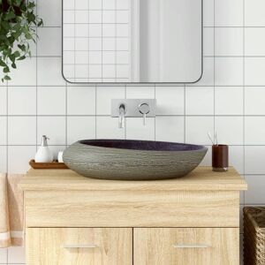 Berkfield Home Countertop Basin Purple & Grey Oval 59x40x14 cm Ceramic Size: 59 x 40 x 14 cm Purple 59 x 40 x 14 cm Berkfield Home Countertop Basin Purple & Grey Oval 59x40x14 cm Ceramic Size: 59 x 40 x 14 cm Purple 59 x 40 x 14 cm