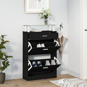 Berkfield Home Shoe Cabinet Black 63x24x104 cm Engineered Wood Size: 63 x 24 x 104 cm Black 63 x 24 x 104 cm Berkfield Home Shoe Cabinet Black 63x24x104 cm Engineered Wood Size: 63 x 24 x 104 cm Black 63 x 24 x 104 cm