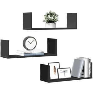 Berkfield Home Wall Shelves 3 pcs Black 58x18x18 cm Engineered Wood Size: 58 x 18 x 18 cm Black 58 x 18 x 18 cm Berkfield Home Wall Shelves 3 pcs Black 58x18x18 cm Engineered Wood Size: 58 x 18 x 18 cm Black 58 x 18 x 18 cm