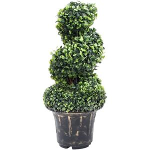 Berkfield Home Artificial Boxwood Spiral Plant with Pot Green 59 cm Green Berkfield Home Artificial Boxwood Spiral Plant with Pot Green 59 cm Green