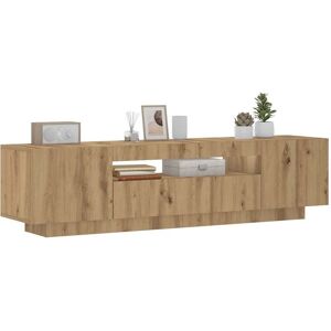 Berkfield Home TV Cabinet with LED Lights Artisan Oak 160x35x40 cm Engineered Wood in Brown Size: 160 x 35 x 40 cm Brown 160 x 35 x 40 cm Berkfield Home TV Cabinet with LED Lights Artisan Oak 160x35x40 cm Engineered Wood in Brown Size: 160 x 35 x 40 cm Brown 160 x 35 x 40 cm
