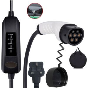 Hinsinc EV Charging Cable Type 2 UK Plug 3 Pin Electric Vehicle Car Charger 13A in Black Black Hinsinc EV Charging Cable Type 2 UK Plug 3 Pin Electric Vehicle Car Charger 13A in Black Black