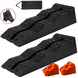 Hinsinc 2Pcs/Set Caravan Levellers 5T Campervan Trailer Motorhome Levelling Block Ramp in Black Black Hinsinc 2Pcs/Set Caravan Levellers 5T Campervan Trailer Motorhome Levelling Block Ramp in Black Black