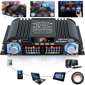 Hinsinc USB SD FM Remote 1600W Digital Power Amplifier Bluetooth Stereo HiFi Audio 4CH in Black Black Hinsinc USB SD FM Remote 1600W Digital Power Amplifier Bluetooth Stereo HiFi Audio 4CH in Black Black