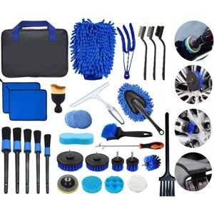 Hinsinc Cleaning Kit Car Detailing Brush Set Soft Brush Interior Wheel-40PCS in Blue Blue Hinsinc Cleaning Kit Car Detailing Brush Set Soft Brush Interior Wheel-40PCS in Blue Blue
