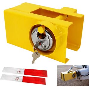 Hinsinc Anti-Theft Security Tow Ball Universal Trailer Coupling Hitch Lock in Yellow Yellow Hinsinc Anti-Theft Security Tow Ball Universal Trailer Coupling Hitch Lock in Yellow Yellow