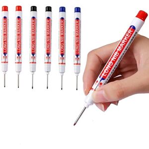 VOGREX 6pcs Long Head Nosed Marker Pens Deep Hole Multicolor VOGREX 6pcs Long Head Nosed Marker Pens Deep Hole Multicolor