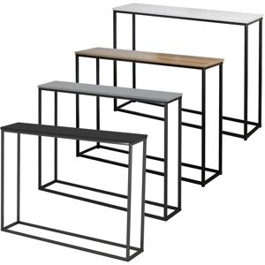 EONLION Wooden Console Table, Free-Standing Hallway Shelf with Metal Legs in Black Black EONLION Wooden Console Table, Free-Standing Hallway Shelf with Metal Legs in Black Black