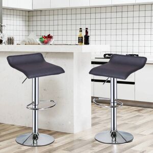 EONLION 2 x Square Bar Stools PU Leather Swivel Stool in Black Black EONLION 2 x Square Bar Stools PU Leather Swivel Stool in Black Black
