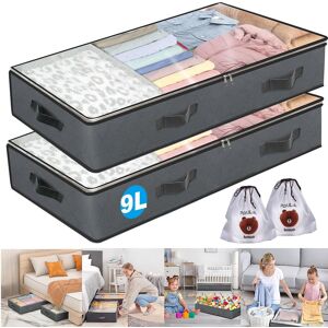 SPETLEK 90L Underbed Storage Bag Shoes Clothes Zipped Organizer Fabric in Grey Grey SPETLEK 90L Underbed Storage Bag Shoes Clothes Zipped Organizer Fabric in Grey Grey