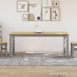 Berkfield Home Dining Table Corona Grey 180x90x75 cm Solid Wood Pine Size: 180 x 90 x 75 cm Grey 180 x 90 x 75 cm Berkfield Home Dining Table Corona Grey 180x90x75 cm Solid Wood Pine Size: 180 x 90 x 75 cm Grey 180 x 90 x 75 cm