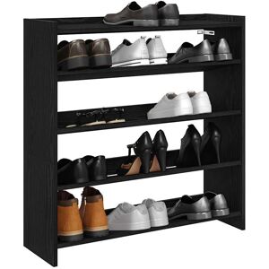 Berkfield Home Shoe Rack Black 80x25x81 cm Engineered Wood Size: 80 x 25 x 81 cm Black 80 x 25 x 81 cm Berkfield Home Shoe Rack Black 80x25x81 cm Engineered Wood Size: 80 x 25 x 81 cm Black 80 x 25 x 81 cm