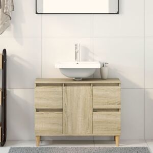 Berkfield Home Sink Cabinet Sonoma Oak 80x33x60 cm Engineered Wood in Brown Size: 80 x 33 x 60 cm Brown 80 x 33 x 60 cm Berkfield Home Sink Cabinet Sonoma Oak 80x33x60 cm Engineered Wood in Brown Size: 80 x 33 x 60 cm Brown 80 x 33 x 60 cm