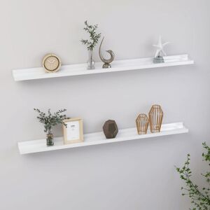 Berkfield Home Wall Shelves 2 pcs High Gloss White 100x9x3 cm Size: 100 x 9 x 3 cm White 100 x 9 x 3 cm Berkfield Home Wall Shelves 2 pcs High Gloss White 100x9x3 cm Size: 100 x 9 x 3 cm White 100 x 9 x 3 cm