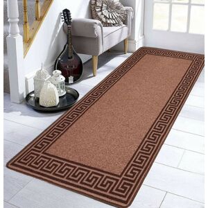 Smart Living Greekey Heavy Duty Machine Washable Hallway Kitchen Non Slip Door Mat in Brown Size: 80 cm x 150 cm Brown 80 cm x 150 cm Smart Living Greekey Heavy Duty Machine Washable Hallway Kitchen Non Slip Door Mat in Brown Size: 80 cm x 150 cm Brown 80 cm x 150 cm
