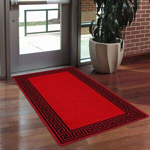Smart Living Greekey Heavy Duty Machine Washable Hallway Kitchen Non Slip Door Mat in Red Size: 40 cm x 60 cm Red 40 cm x 60 cm Smart Living Greekey Heavy Duty Machine Washable Hallway Kitchen Non Slip Door Mat in Red Size: 40 cm x 60 cm Red 40 cm x 60 cm