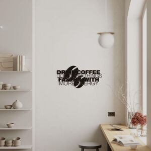 Decortie Coffee for More Energy' Metal Art Wall Home Decorative Ornament in Black Black Decortie Coffee for More Energy' Metal Art Wall Home Decorative Ornament in Black Black