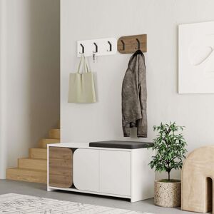 Decortie Moni' Shoe Cabinet with 5-Hook Organiser Set 104.9cm in Dark Brown Size: 2 Pack Dark Brown 2 Pack Decortie Moni' Shoe Cabinet with 5-Hook Organiser Set 104.9cm in Dark Brown Size: 2 Pack Dark Brown 2 Pack