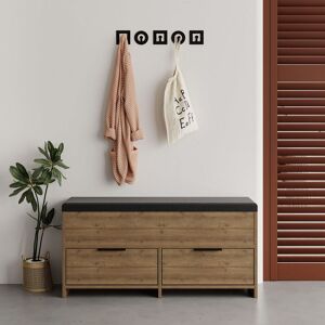 Decortie Shoe Storage Bench 'Cove' with Lift-Up Lid & Drop Door Width 106cm in Dark Brown Size: 1 Pack Dark Brown 1 Pack Decortie Shoe Storage Bench 'Cove' with Lift-Up Lid & Drop Door Width 106cm in Dark Brown Size: 1 Pack Dark Brown 1 Pack