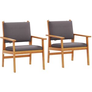 Berkfield Home Garden Chairs 2 pcs with Cushions Solid Wood Acacia Multicolor Berkfield Home Garden Chairs 2 pcs with Cushions Solid Wood Acacia Multicolor