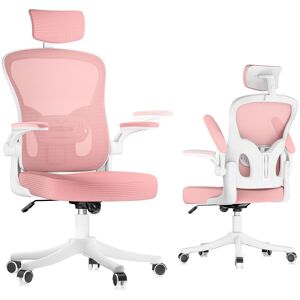 Bigzzia Pink A Ergonomic Office Chair With Adjustable Headrest - Office Chair Bigzzia Pink A Ergonomic Office Chair With Adjustable Headrest - Office Chair