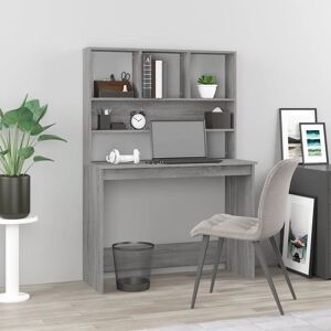Berkfield Home Desk with Shelves Grey Sonoma 102x45x148 cm Engineered Wood Size: 102 x 45 x 148 cm Grey 102 x 45 x 148 cm Berkfield Home Desk with Shelves Grey Sonoma 102x45x148 cm Engineered Wood Size: 102 x 45 x 148 cm Grey 102 x 45 x 148 cm