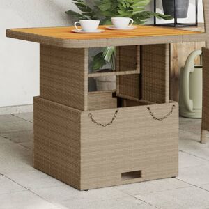 Berkfield Home Garden Table Beige 80x80x71 cm Poly Rattan & Acacia Wood Size: 80 x 80 x 71 cm Beige 80 x 80 x 71 cm Berkfield Home Garden Table Beige 80x80x71 cm Poly Rattan & Acacia Wood Size: 80 x 80 x 71 cm Beige 80 x 80 x 71 cm