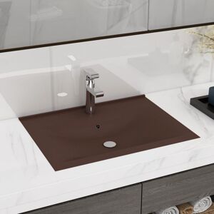 Berkfield Home Luxury Basin with Faucet Hole Matt Dark Brown 60x46 cm Ceramic Brown 60x46 cm Berkfield Home Luxury Basin with Faucet Hole Matt Dark Brown 60x46 cm Ceramic Brown 60x46 cm