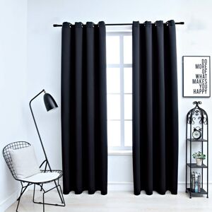 Berkfield Home Blackout Curtains with Metal Rings 2 pcs Black 140x225 cm Black 140x225 cm Berkfield Home Blackout Curtains with Metal Rings 2 pcs Black 140x225 cm Black 140x225 cm