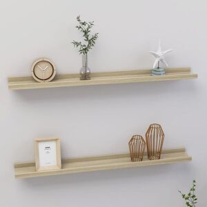 Berkfield Home Wall Shelves 2 pcs Sonoma Oak 80x9x3 cm in Brown Size: 80 x 9 x 3 cm Brown 80 x 9 x 3 cm Berkfield Home Wall Shelves 2 pcs Sonoma Oak 80x9x3 cm in Brown Size: 80 x 9 x 3 cm Brown 80 x 9 x 3 cm