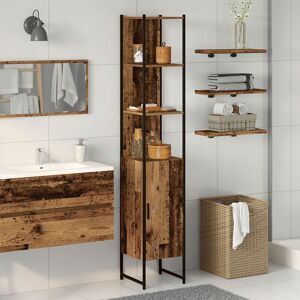 Berkfield Home Bathroom Cabinet Old Wood 33x33x185, 5 cm Engineered Wood in Brown Brown Berkfield Home Bathroom Cabinet Old Wood 33x33x185, 5 cm Engineered Wood in Brown Brown