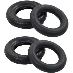 Berkfield Home 4 Piece Wheelbarrow Tire & Inner Tube Set 3.50-8 4PR Rubber in Black Black Berkfield Home 4 Piece Wheelbarrow Tire & Inner Tube Set 3.50-8 4PR Rubber in Black Black