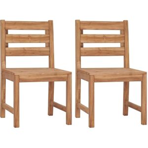 Berkfield Home Garden Chairs 2 pcs Solid Teak Wood in Brown Brown Berkfield Home Garden Chairs 2 pcs Solid Teak Wood in Brown Brown