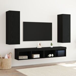 Berkfield Home Wall-Mounted TV Cabinets - 2 pcs Black Oak, 30.5x30x90 cm, Made from Engineered Wood Size: 30.5x30x90 cm Black 30.5x30x90 cm Berkfield Home Wall-Mounted TV Cabinets - 2 pcs Black Oak, 30.5x30x90 cm, Made from Engineered Wood Size: 30.5x30x90 cm Black 30.5x30x90 cm