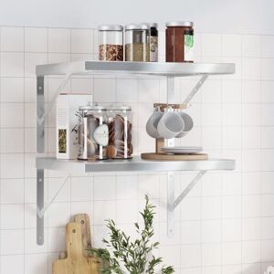 Berkfield Home Wall Shelves 2 pcs 50x40x3 cm Silver Stainless Steel Size: 50 x 40 x 3 cm Silver 50 x 40 x 3 cm Berkfield Home Wall Shelves 2 pcs 50x40x3 cm Silver Stainless Steel Size: 50 x 40 x 3 cm Silver 50 x 40 x 3 cm
