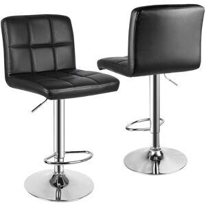 Rattantree Bar Stools Set of 2 PU Leather Swivel Height Adjustable Bar Chairs With Backrest For Breakfast Bar, Counter, Kitchen & Home in Black Black Rattantree Bar Stools Set of 2 PU Leather Swivel Height Adjustable Bar Chairs With Backrest For Breakfast Bar, Counter, Kitchen & Home in Black Black