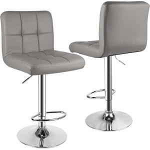 Rattantree Bar Stools Set of 2 PU Leather Swivel Height Adjustable Bar Chairs With Backrest For Breakfast Bar, Counter, Kitchen & Home in Grey Grey Rattantree Bar Stools Set of 2 PU Leather Swivel Height Adjustable Bar Chairs With Backrest For Breakfast Bar, Counter, Kitchen & Home in Grey Grey